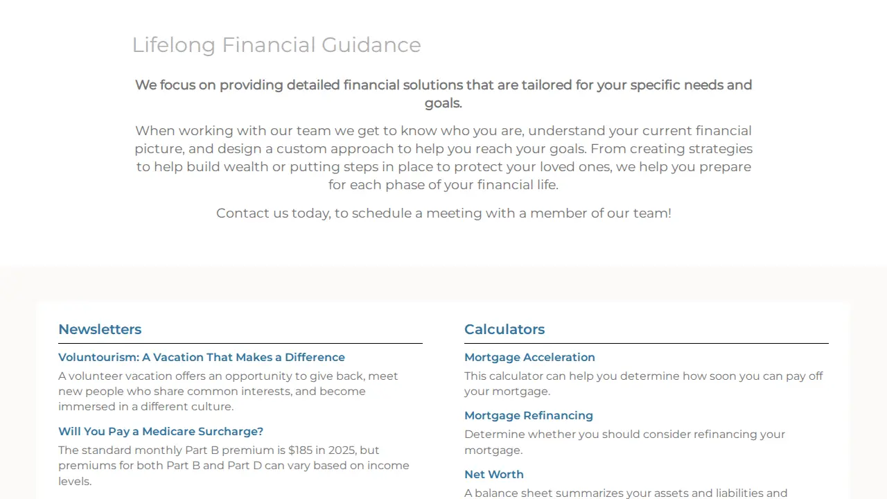Financial Planner | Retirement page