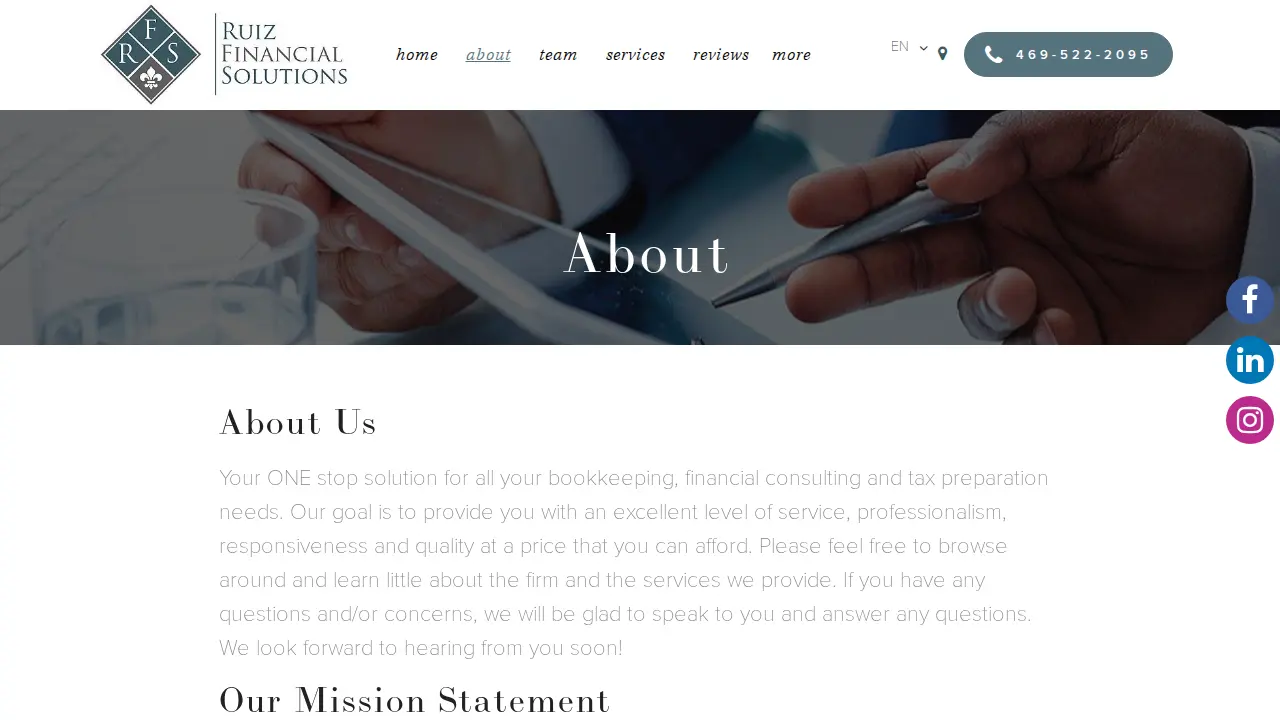 Ruiz Financial Solutions, Ltd Co. page