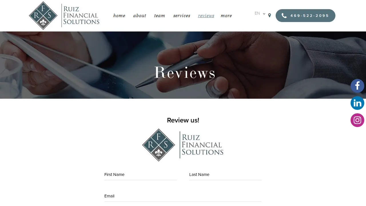 Ruiz Financial Solutions, Ltd Co. page