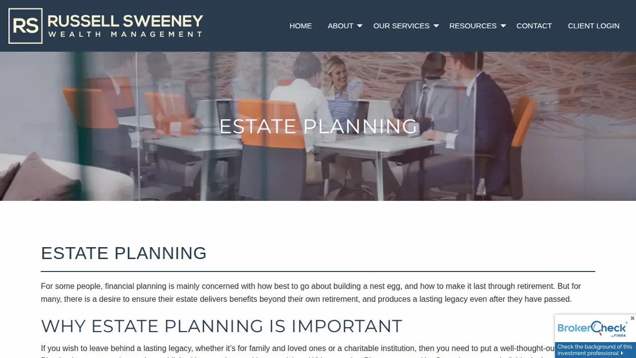 Russell Sweeney Wealth Management page