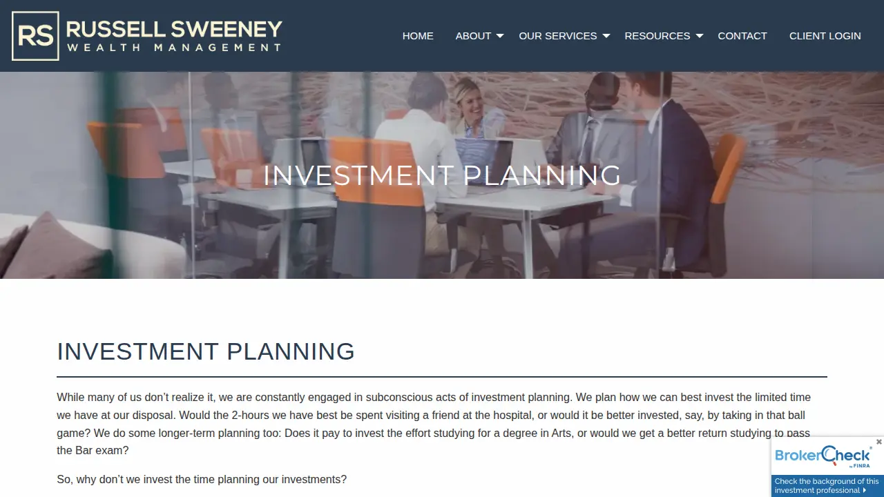 Russell Sweeney Wealth Management page