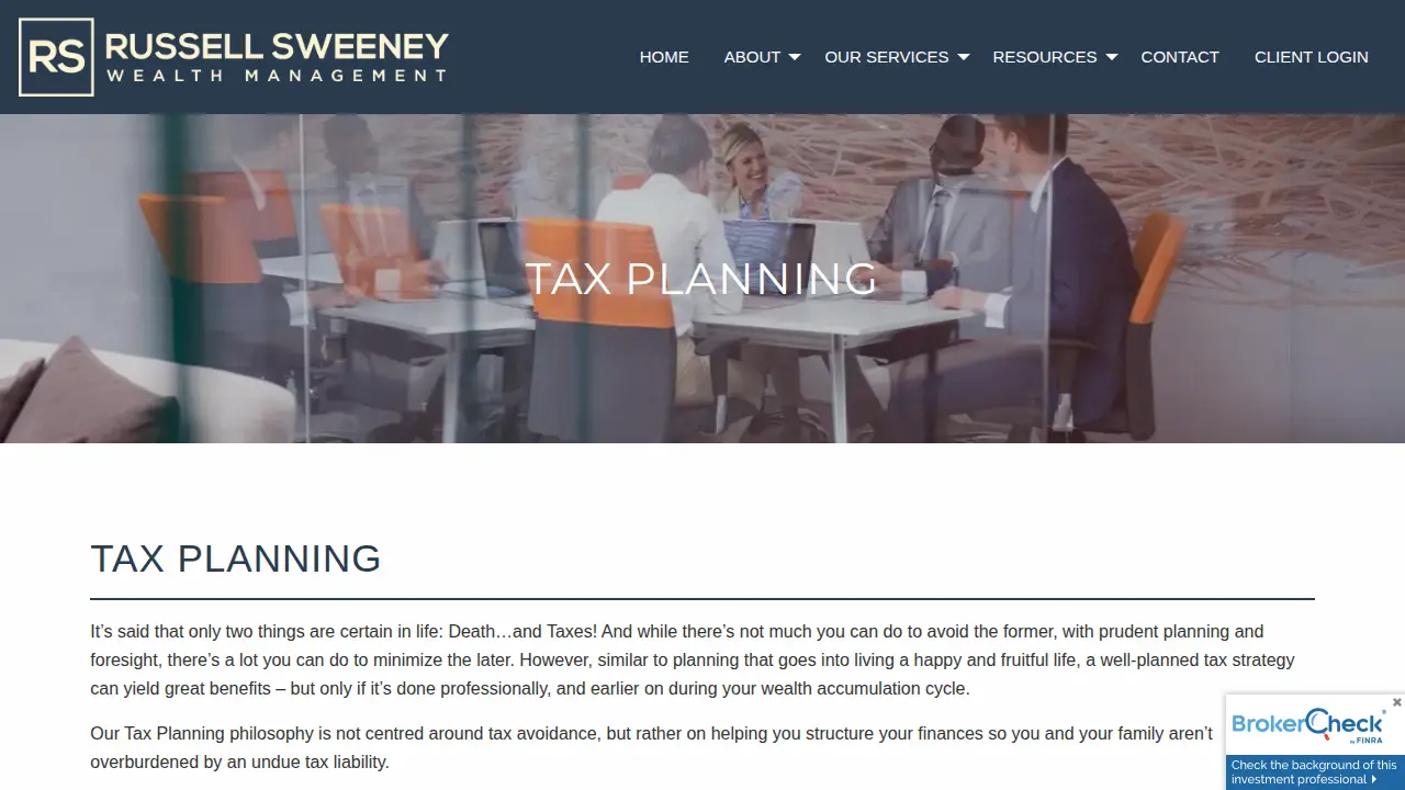 Russell Sweeney Wealth Management page