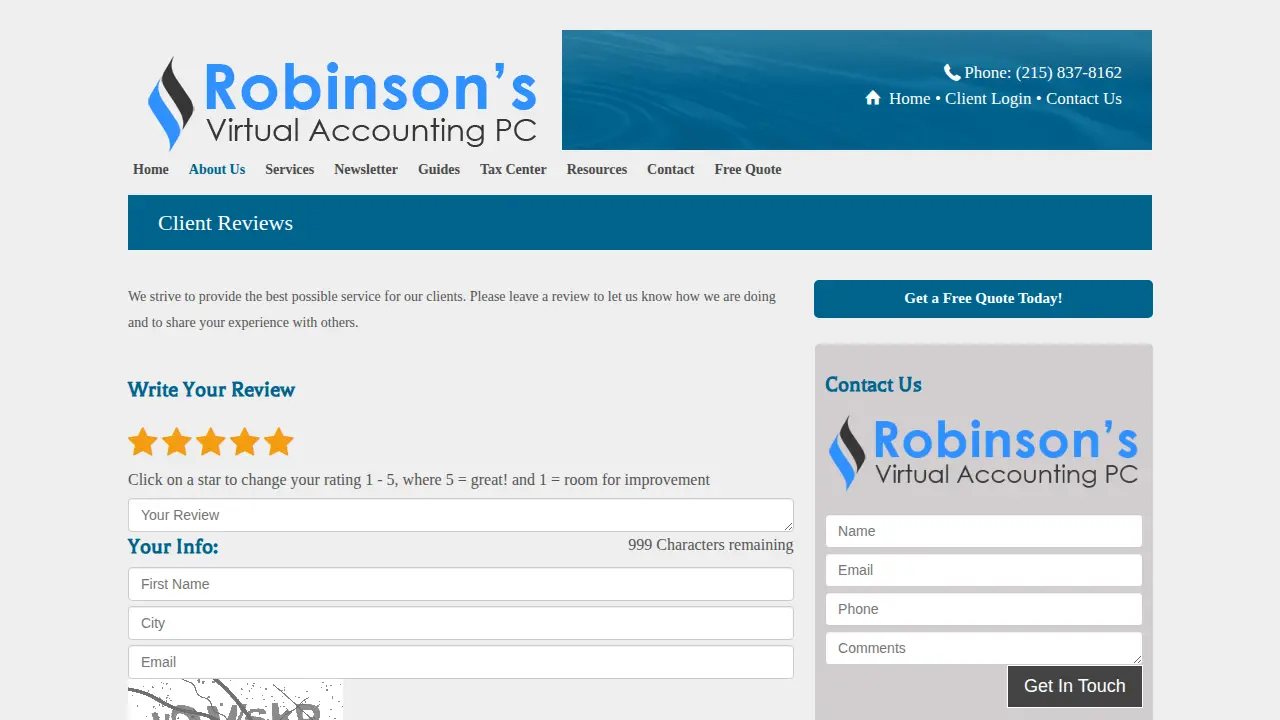 Robinsons Virtual Accounting, PC page