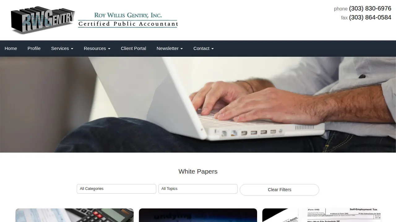 Roy Willis Gentry, CPA, PC. page