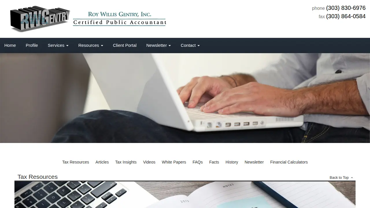 Roy Willis Gentry, CPA, PC. page