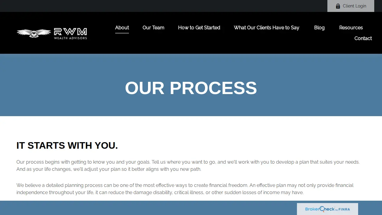 RWM Wealth Advisors page
