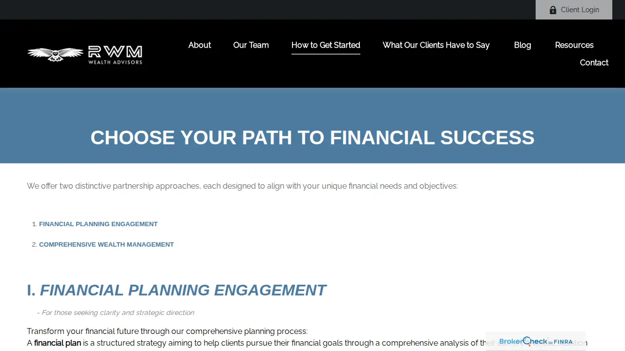 RWM Wealth Advisors page