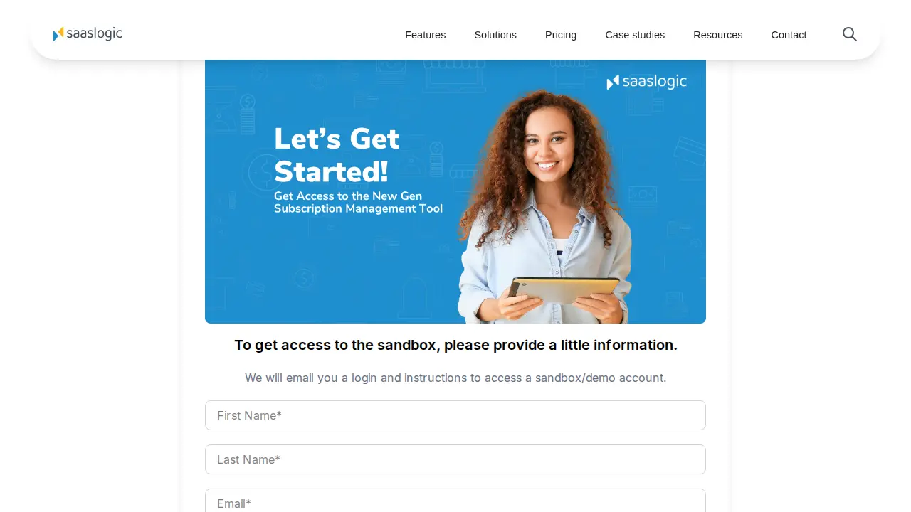 Saaslogic page