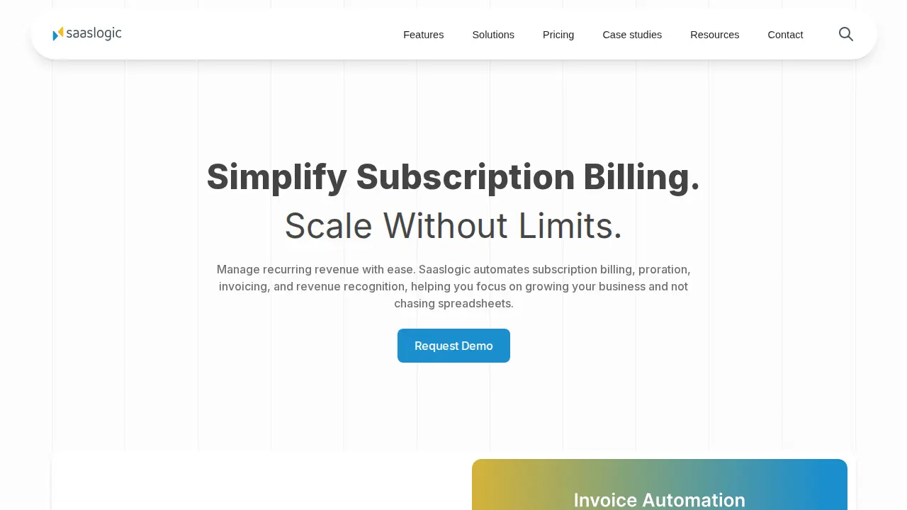 Saaslogic page