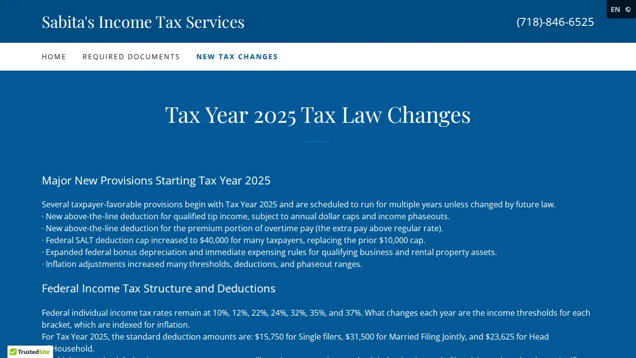 Sabita Balloo Income Tax Services page