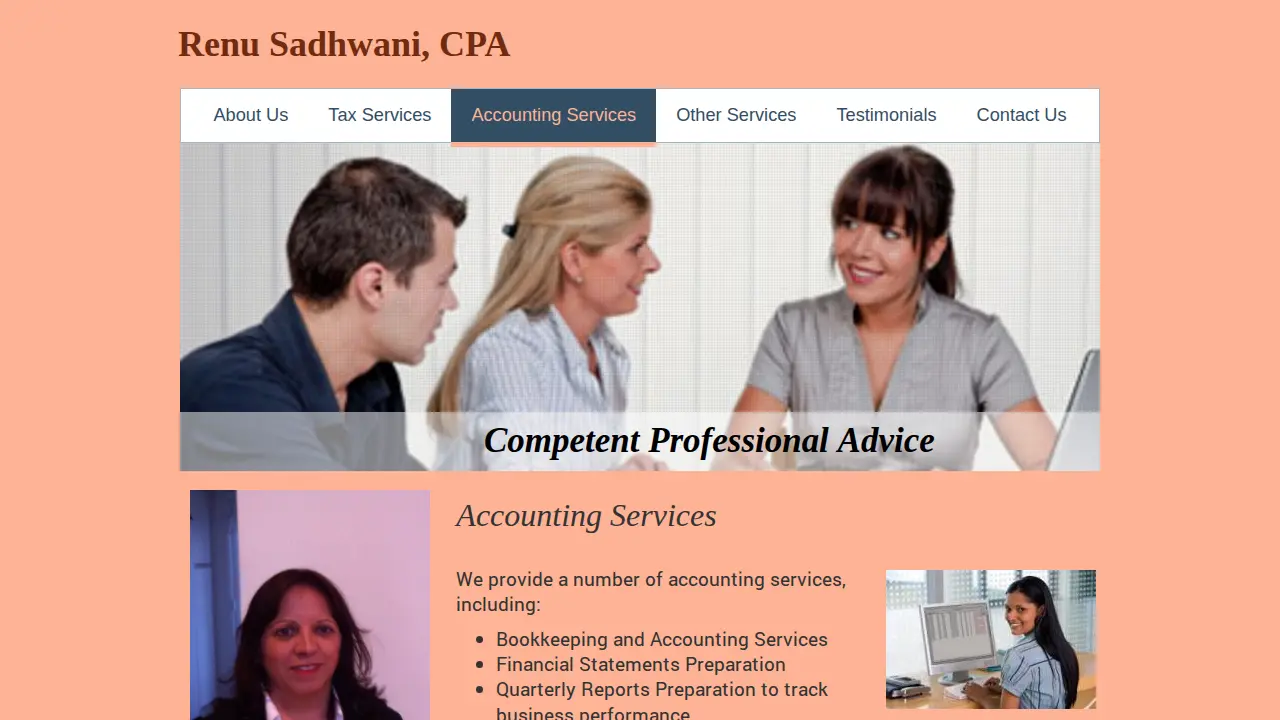 Renu Sadhwani, CPA page