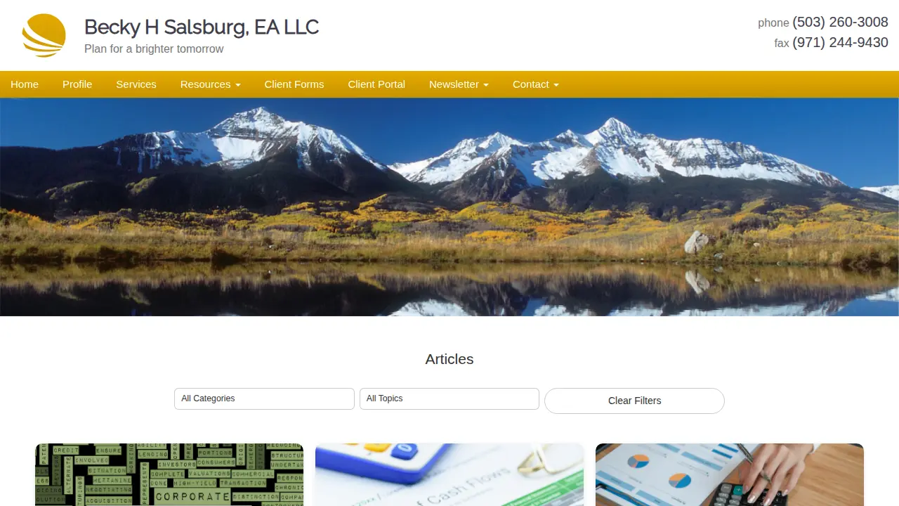 Becky H Salsburg, CFP, EA LLC page