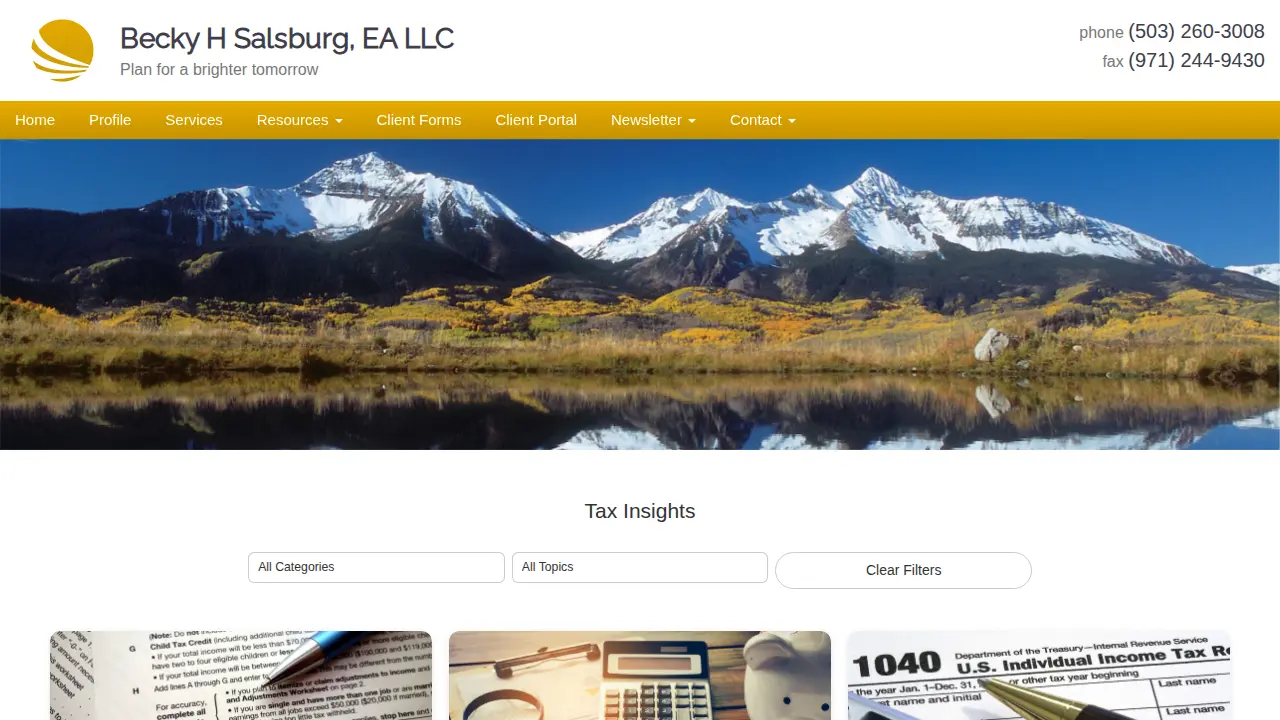 Becky H Salsburg, CFP, EA LLC page