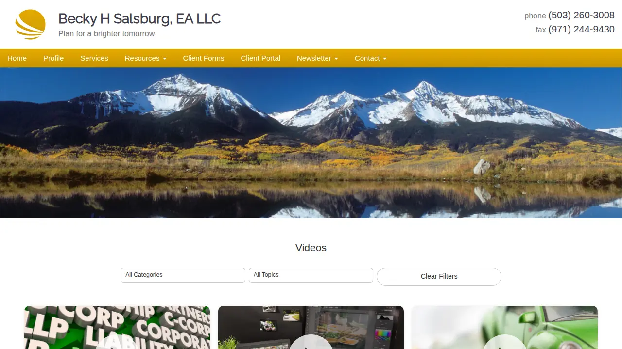 Becky H Salsburg, CFP, EA LLC page