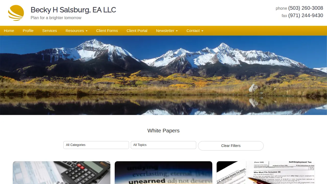Becky H Salsburg, CFP, EA LLC page