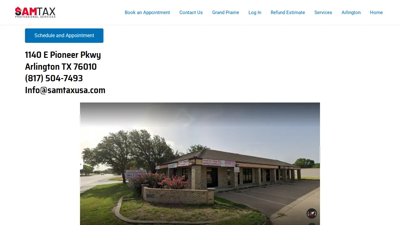 SamTax Professional Services page