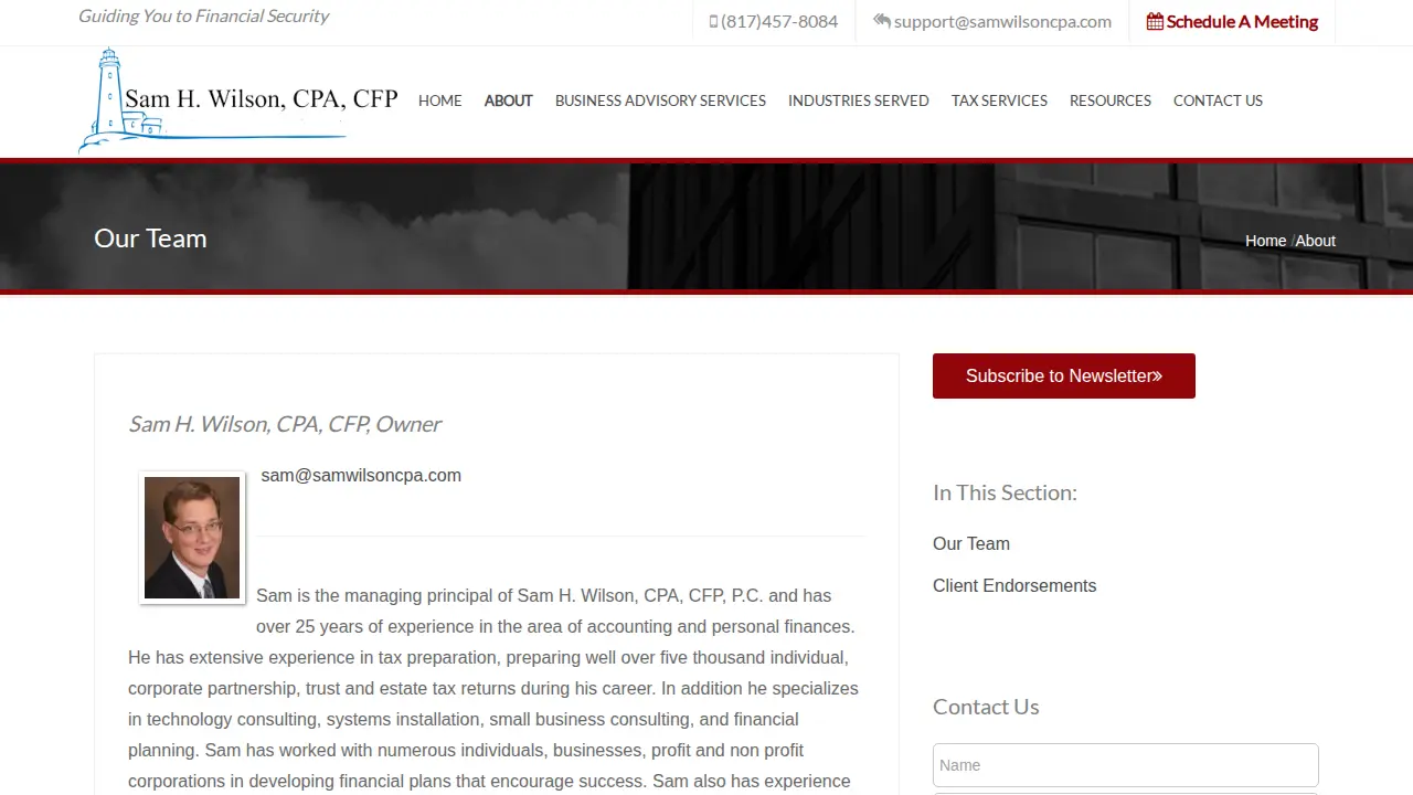Sam Wilson CPA page