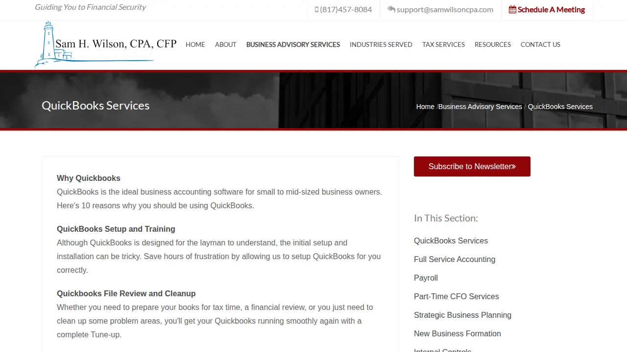Sam Wilson CPA page