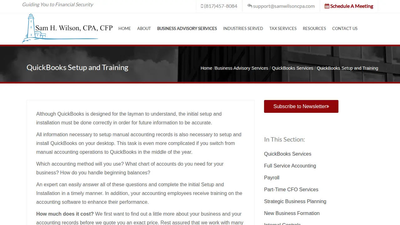Sam Wilson CPA page