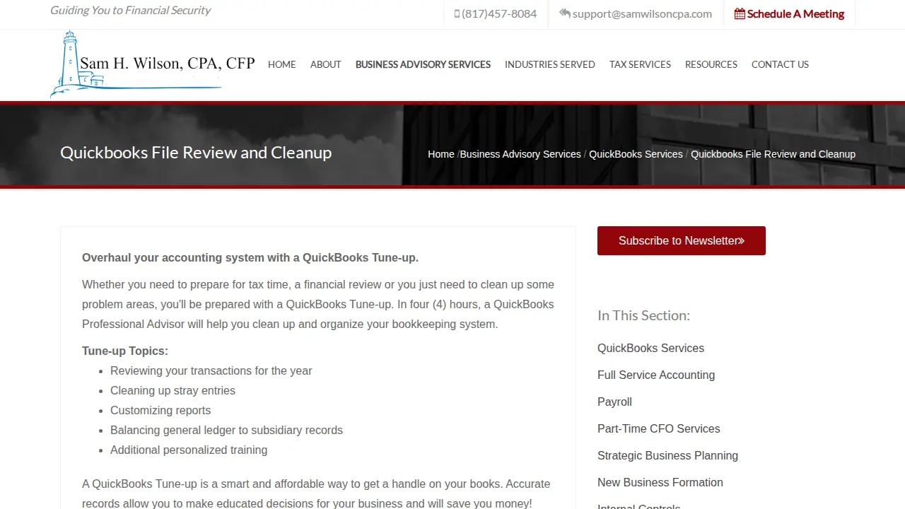 Sam Wilson CPA page