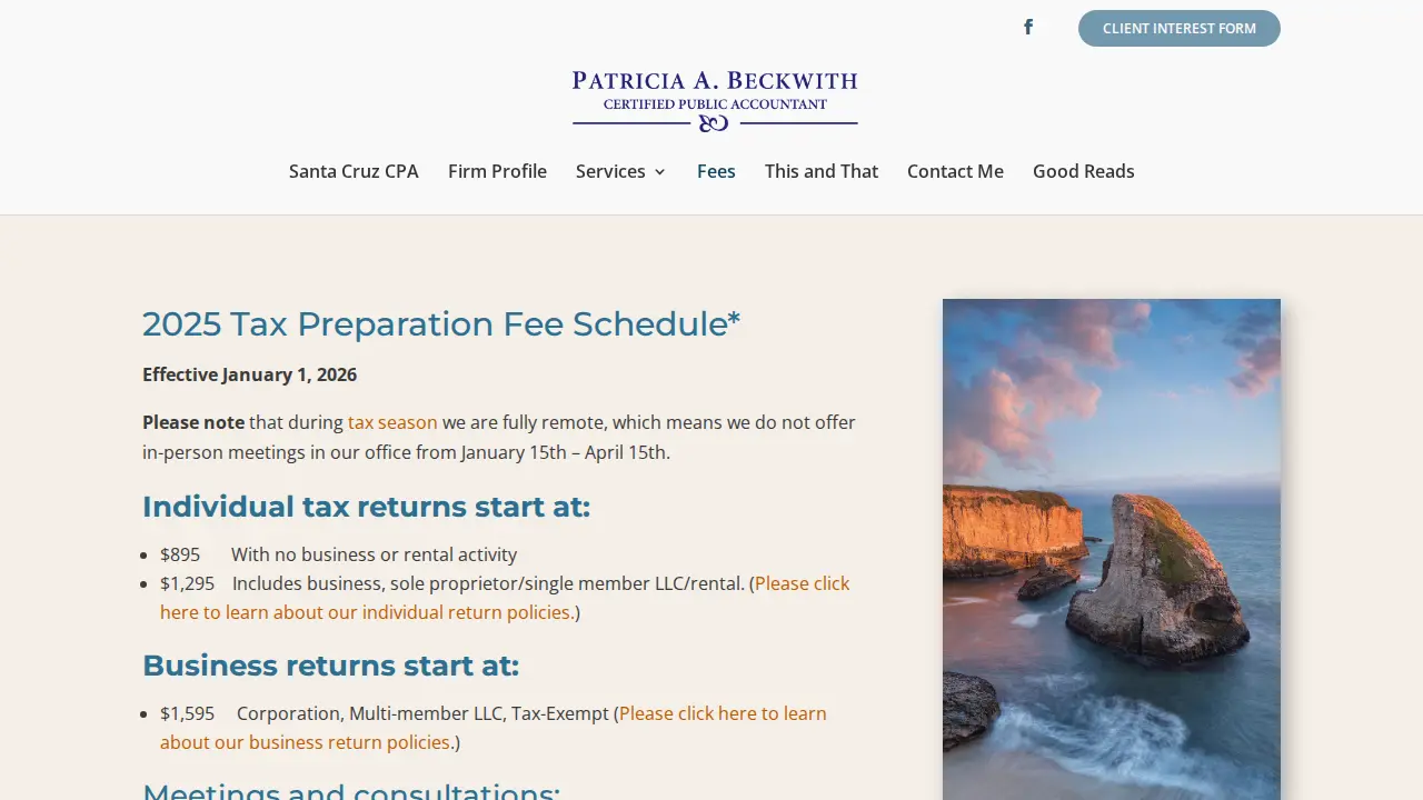 Trish the Santa Cruz CPA page