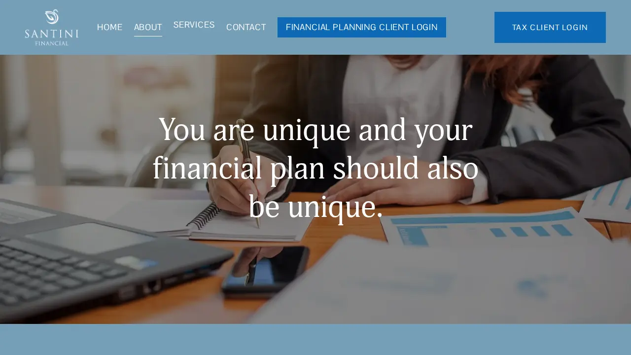 Santini Financial page