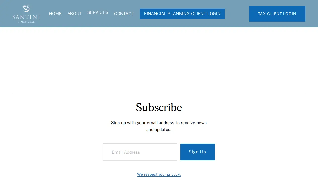 Santini Financial page