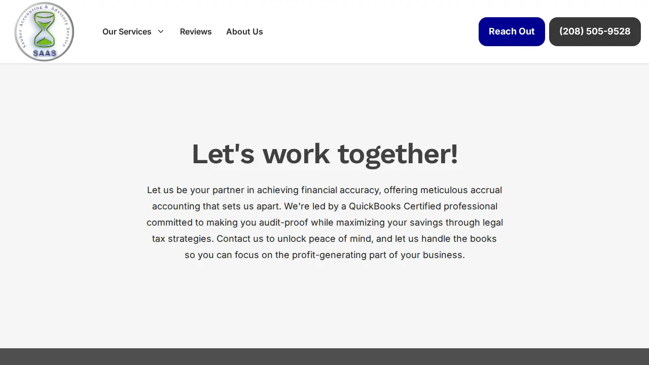Sauber Accounting & Advisory Service page
