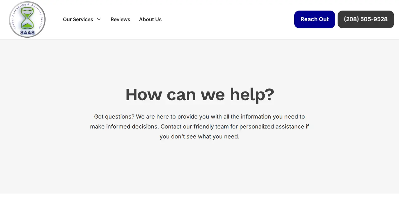 Sauber Accounting & Advisory Service page