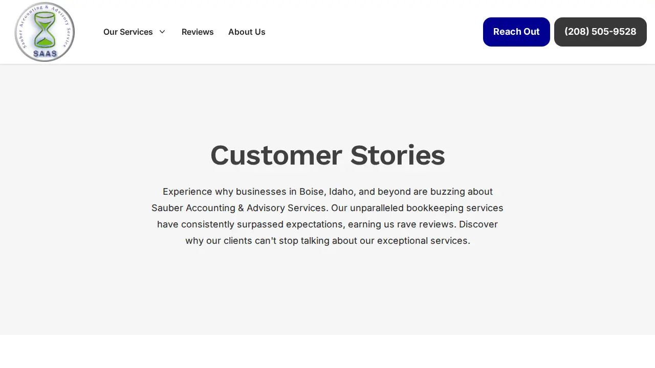 Sauber Accounting & Advisory Service page