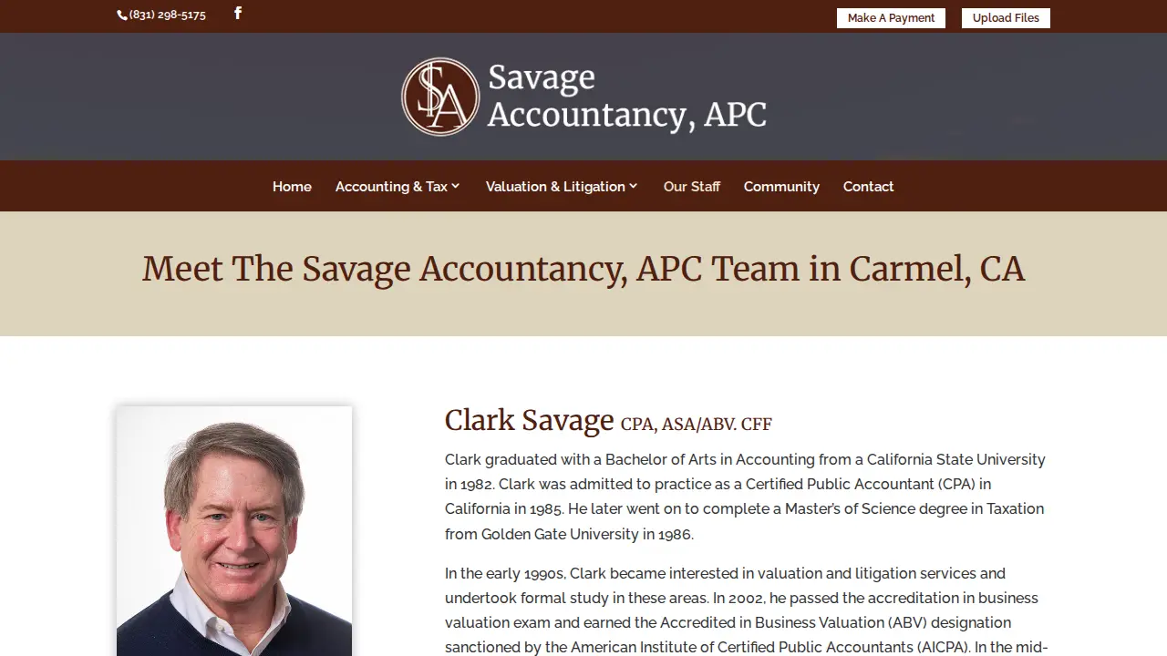 Savage Accountancy, APC page