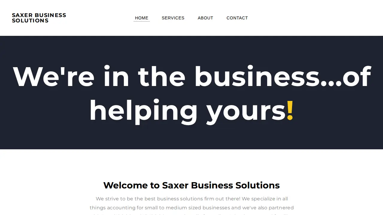 Saxer Business Solutions website
