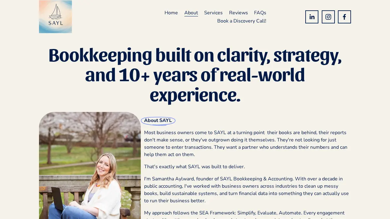 SAYL Bookkeeping & Accounting page