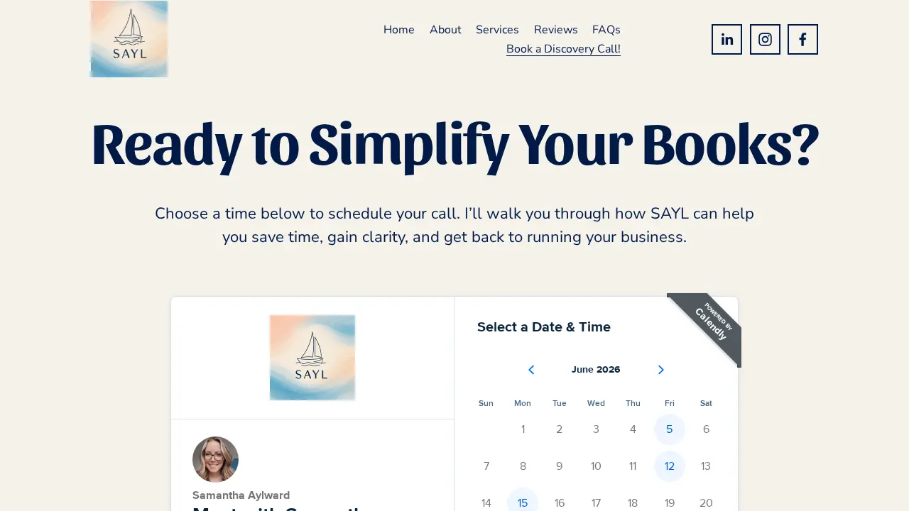 SAYL Bookkeeping & Accounting page