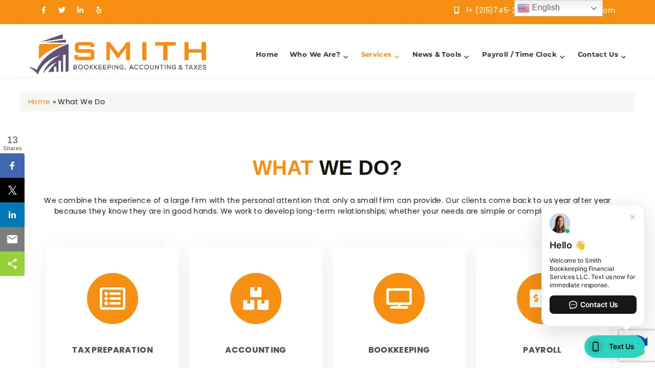Smith Bookkeeping Financial Services LLC page