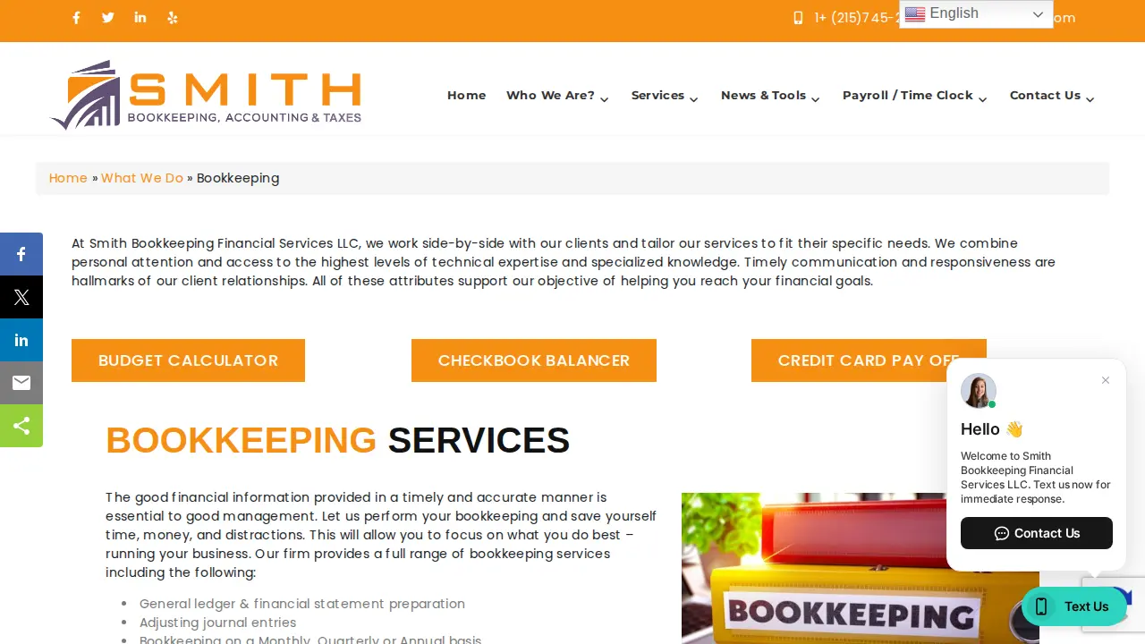 Smith Bookkeeping Financial Services LLC page