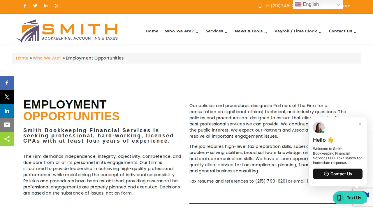 Smith Bookkeeping Financial Services LLC page