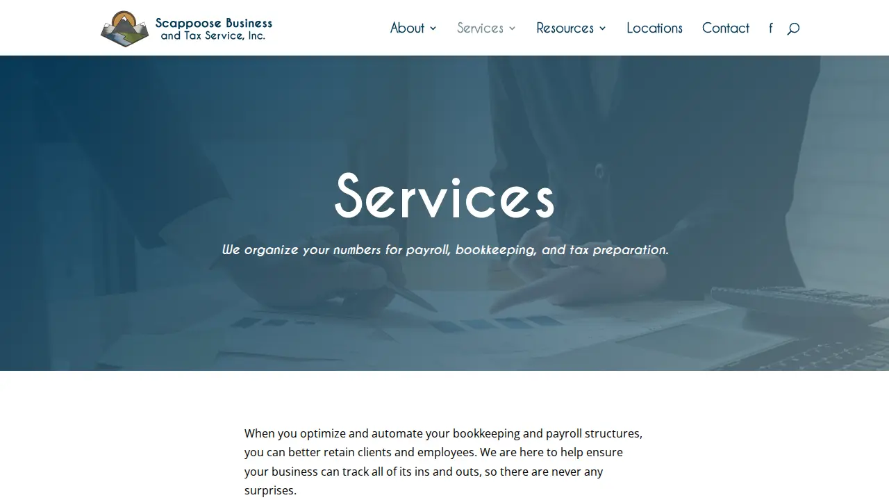 Scappoose Business & Tax Services page