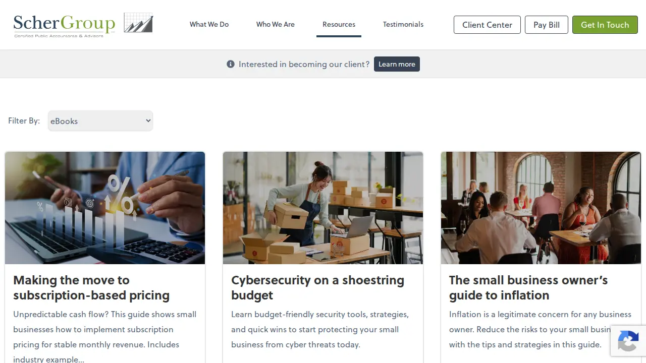 Scher Group CPA page