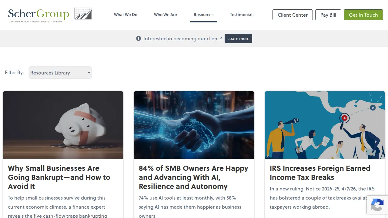 Scher Group CPA page