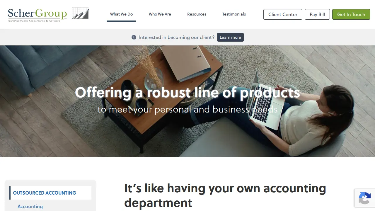 Scher Group CPA page