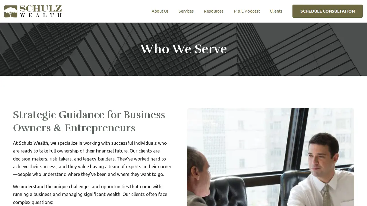 Schulz Wealth, Rob Schulz, CFP®, Austin Smith, CFA, CFP® page