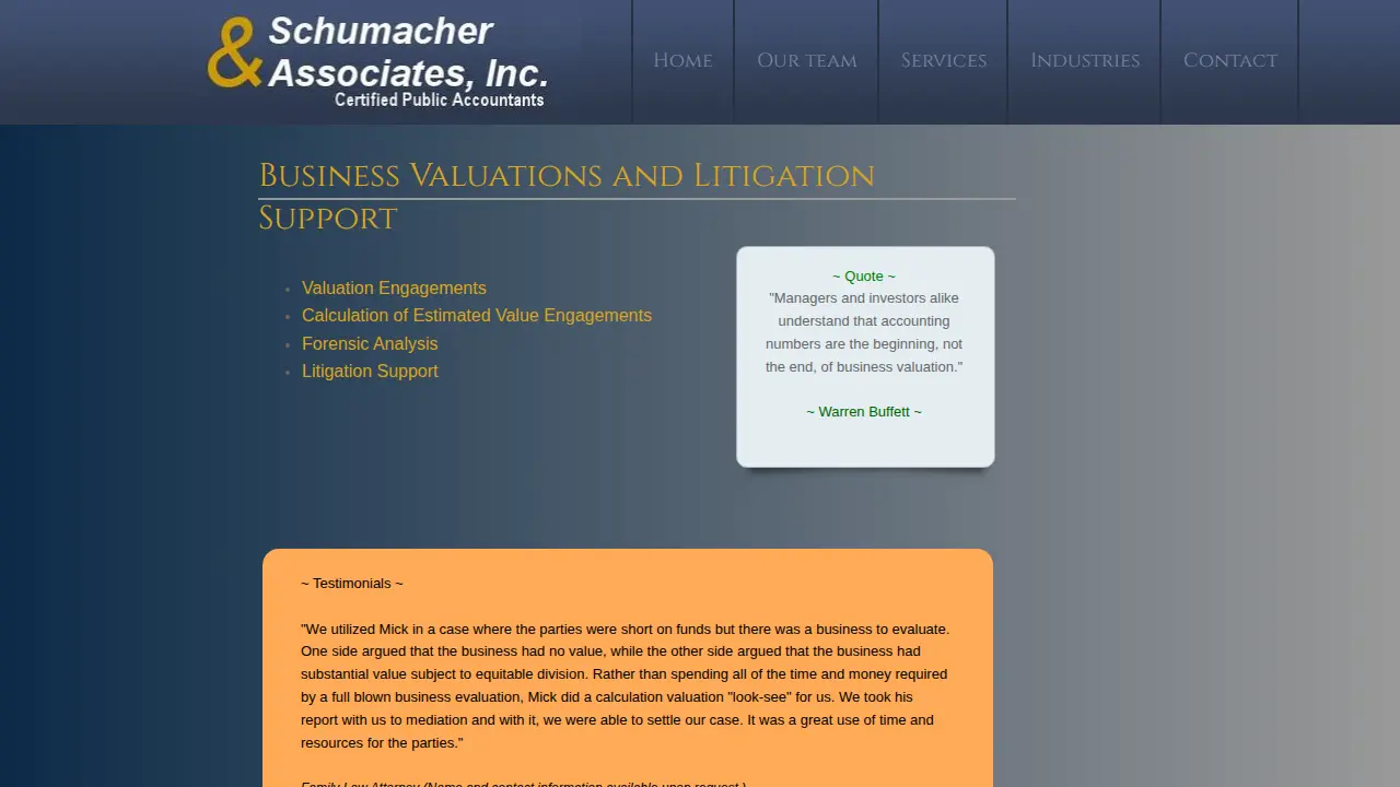 Schumacher & Associates, Inc. page
