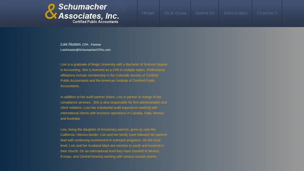 Schumacher & Associates, Inc. page