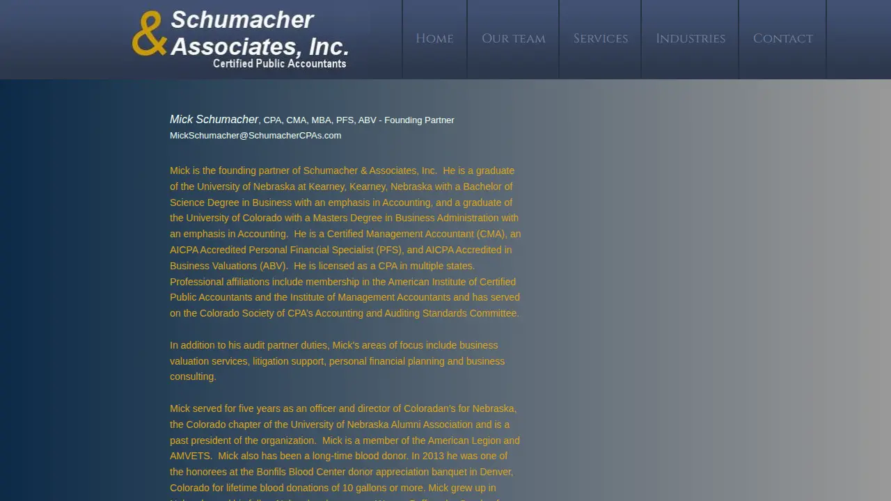 Schumacher & Associates, Inc. page