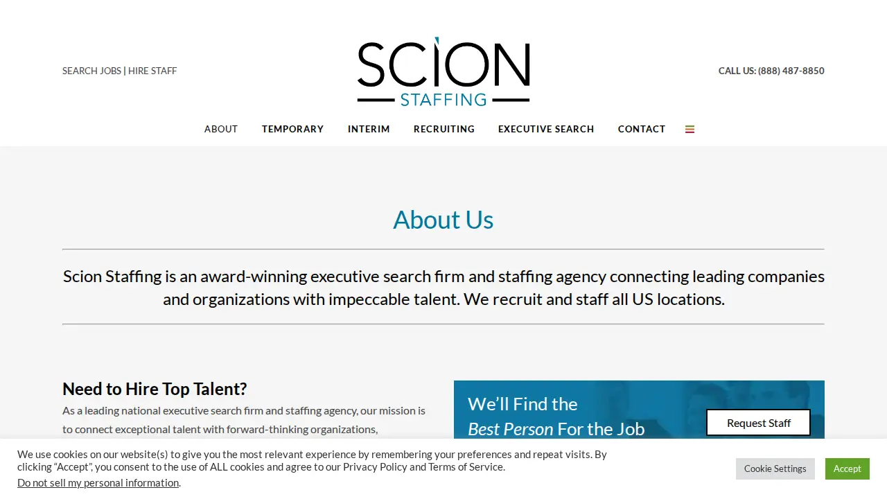 Scion Staffing page