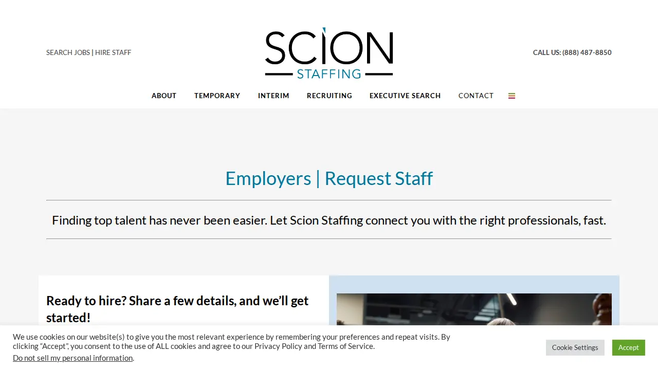 Scion Staffing page