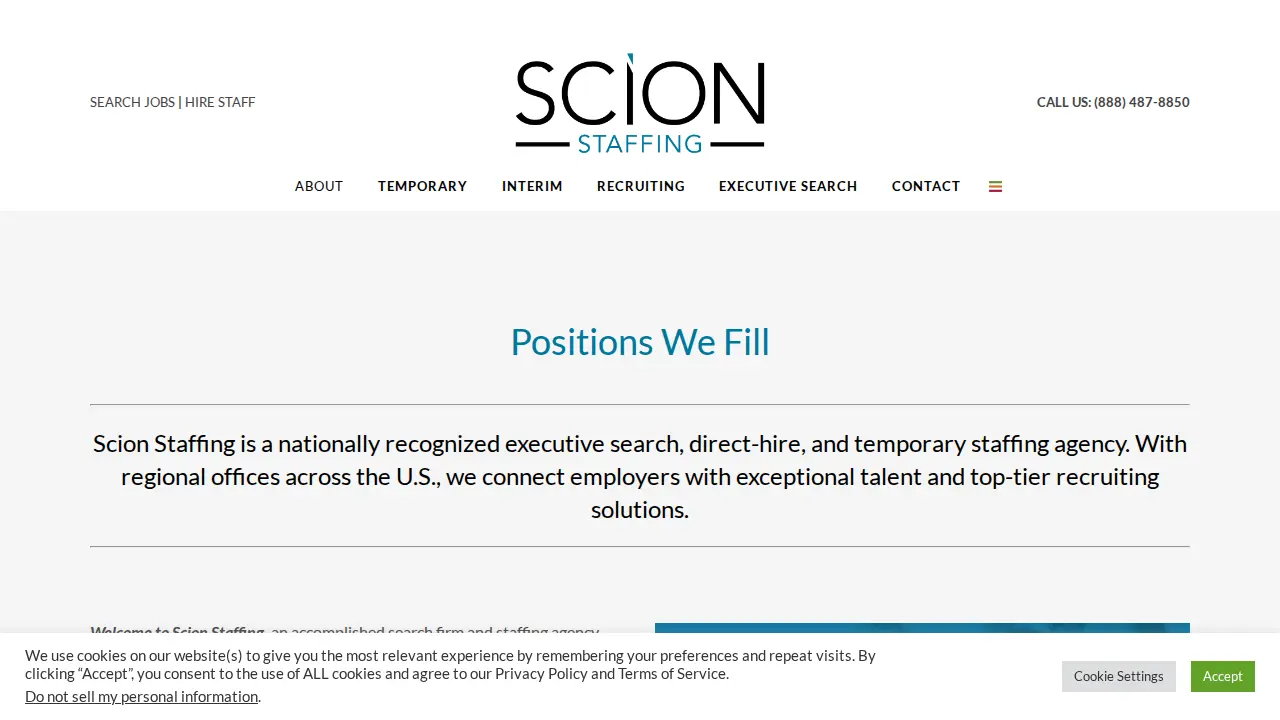 Scion Staffing page
