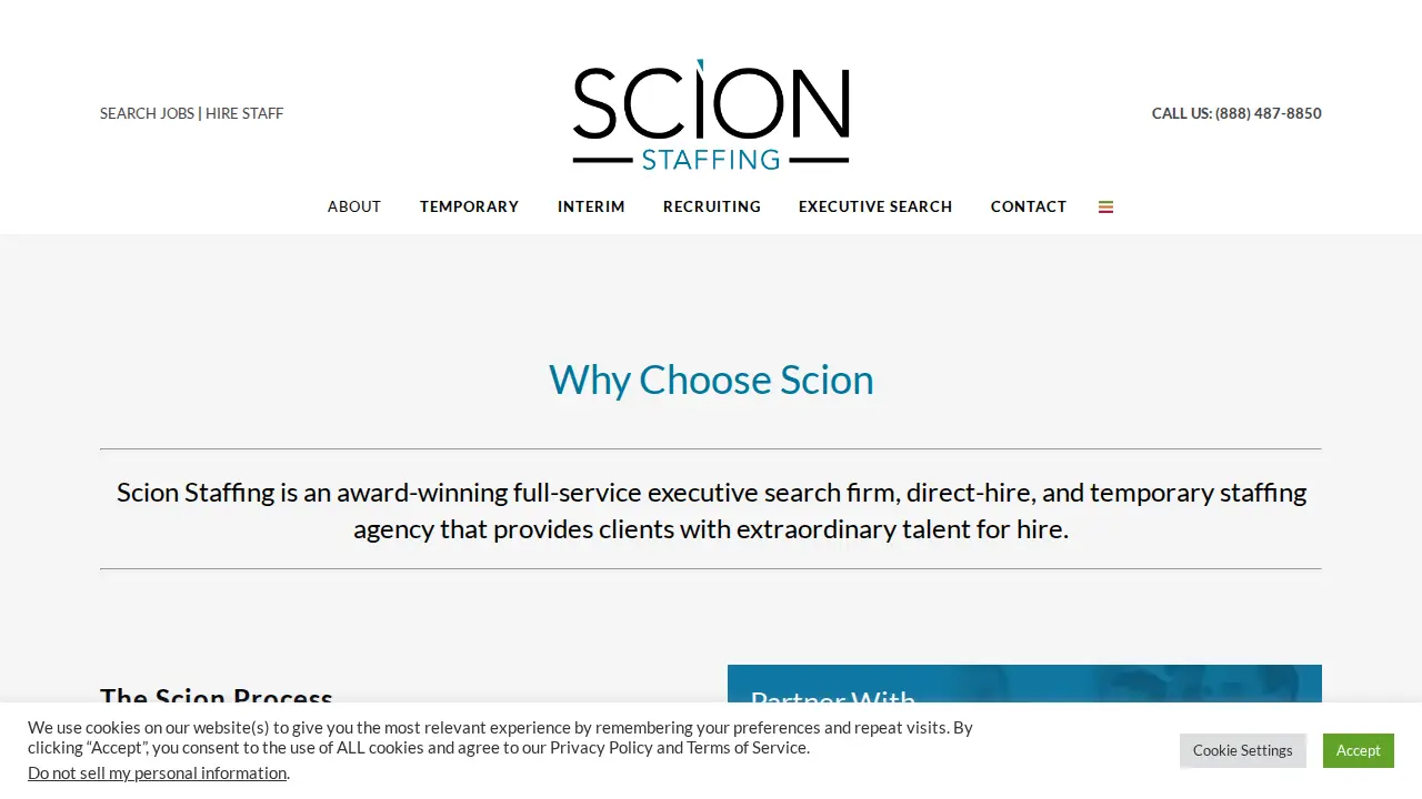 Scion Staffing page