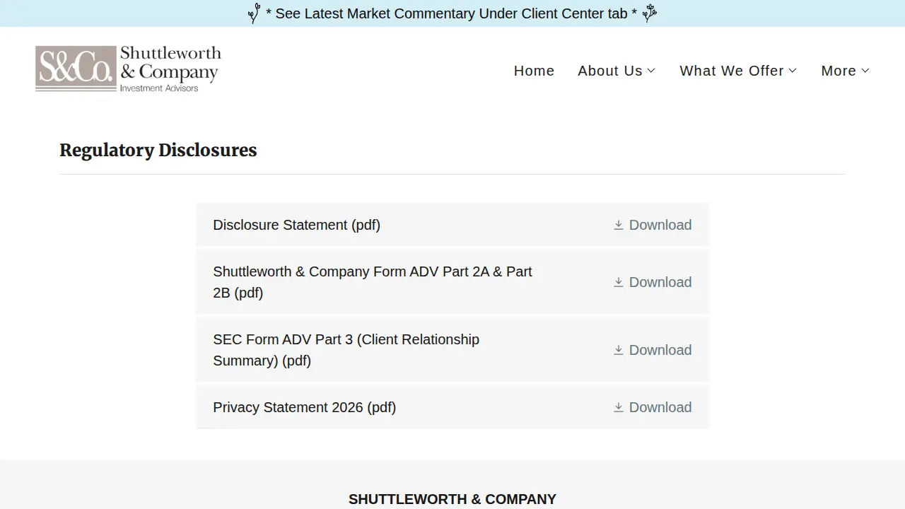 Shuttleworth & Company page